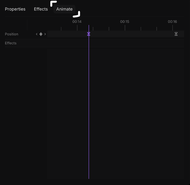 Animate tab showing advanced keyframe controls