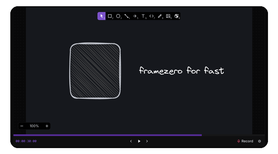 FrameZero toolbar showing various tools